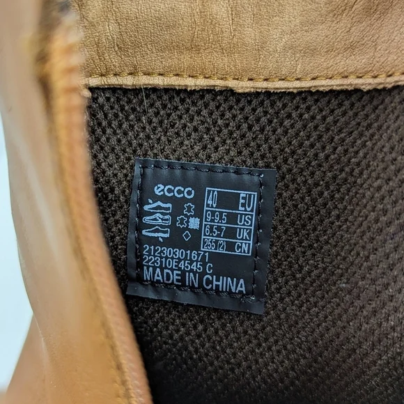 ECCO Sartorelle Shape 35 Ankle Boot Leather Inside Zip Sierra EU40 US 9-9.5 NIB - Picture 10 of 14